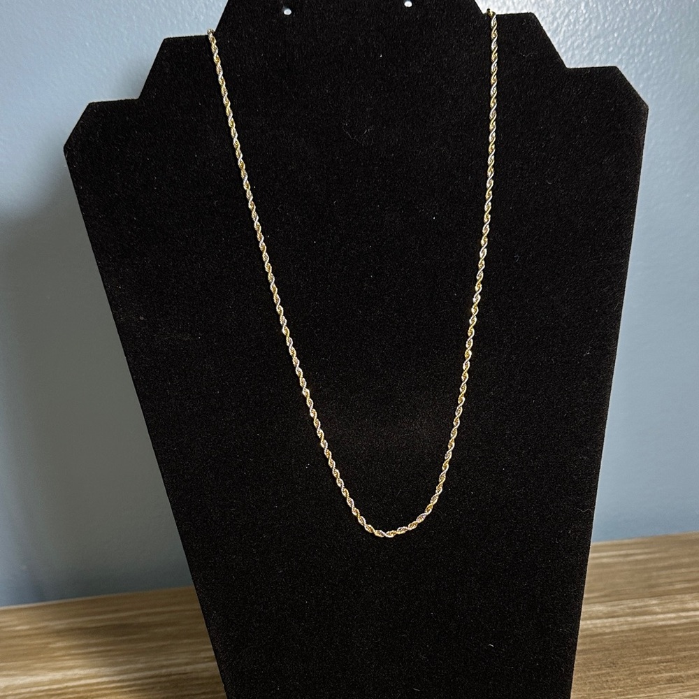 Graduation GIFT! Stainless Steel Gold and Silver Two-Toned Rope Chain Necklace